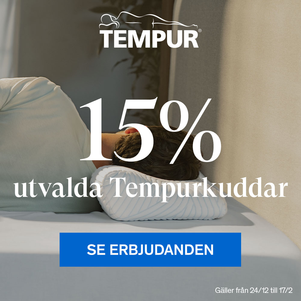 15% på utvalda Tempurkuddar.